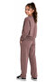 Girl's Enjoy Text Patterned Wide Leg Model Brown Color Tracksuit Set with Stripe Detail - 4