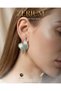 Trend Women's Steel Stylish Earrings Double Color Spiral Leaf Earrings Water Green Blue - 5