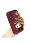 Oppo A60 Compatible Case Camera Protector Claret Red Silicone Couple Phone Case Cat Pattern - 2