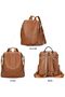 S-ZONE Leather Backpack Purses for Women Antitheft Soft Rucksack Ladies Shoulder Bag Medium | Genuine Leather, Medium Fits 9.7-inch Tablet, for Work Travel Daily Commute, Multi Pockets, Adjustable Dua - 6