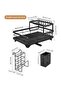 Dish Drying Rack, Stainless Steel 2 Tier Large Dish Racks with Drainboard and Cutlery Holder for Kitchen Counter Black - 2