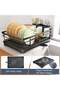 Dish Drying Rack, Stainless Steel Dish Rack for Kitchen Counter, Large-Capacity Dish Drainer with Cutlery Holder, Kitchen Organizer for Dishes, Spoons and Forks, Black - 4
