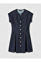 Indigo Mini Jean Dress with a Ruffled Collar - 7