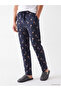 Navy Blue Regular Fit Printed Men's Pajama Bottoms