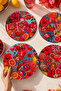 Ciao Bella Italian Patterned 4-Piece Wooden Mdf Plate Set – 30 cm American Service, 3 mm Uv Digital Printing - 3