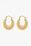 Women's Thick Curved Double-Breasted Hoop Earrings Vintage Italian Model - 2