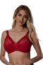 # Lace Bra Quality Stretchy Fabric Stylish Comfortable Polyamid Burgundy Lace Gathering Bra - 2