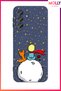 Midnight Blue Little Prince Pattern Inside Velvet Silicone Case for Samsung Galaxy A36