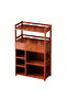 FFD 4-Tier Bamboo Storage Rack with Drawer - Freestanding Bookshelf & Organizer Cabinet for Home Office, 90kg Load Capacity, 52x30x110cm