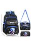Leather Printed Sonic Themed Elementary School Backpack, Thermal Lunch Bag and Pen Holder - 3