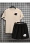 T-Shirt Shorts - T-Shirt with Shorts, Printed Crew Neck Top and Bottom Set - 2