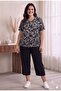 Large size lycra viscose combed comfortable cut capri set - 2