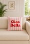 La Dolce Vita Ciao Bella Written Colorful Striped 5 Piece Decorative Set – 4 Pillow Covers and Runner (Double Sided) - 5