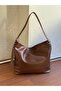 Large Size Women's Shoulder Bag with Ring Belt Detail