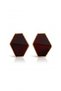 Geometric Burgundy Enamel Hexagonal Gold Color Women's Earrings |   Modern Stylish Daily Use - 2