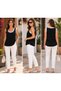 Minimalist and Stylish Women's Sleeveless Crew Neck Basic Viscose Blouse - 4