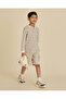 Boys Ecru Striped Waffle Henley T-Shirt - 5