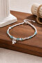 Women's Blue Beaded Fish and Figured Silver Color Bracelet - 2