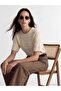 Crew Neck Openwork Women's Knitwear Sweater (W6)