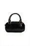 Women's Black Wrinkled Textured Faux Leather Hand and Shoulder Bag