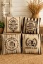Farm Themed Patterned 4-Piece Throw Pillow Cover Set