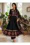 Anarkali ajrak Black 3 pic full stitched dress