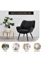 SF-Wing -Seater Single Sofa with Iron and Solid Wood Frame - Durable Iron Frame, Premium Solid Wood, Comfortable Design with High Backrest - Black