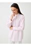 Hakim Collar Button Detailed Striped Blouse / Shirt - Pink Striped - 2