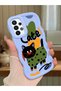 Samsung Galaxy A23 Compatible Case Camera Protector Blue Silicone Couple Phone Case Cat Pattern