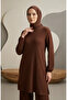 Bürümcük Fabric Tunic Pants Hijab Double Set 0571-03 Brown - 4