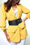 Wide Faux Leather Corset Waist Belt