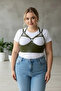 Plus Size Khaki Women's Belt with Rivet Detail Leather Harness Body Belt - 3