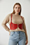 Plus Size Red Women's Belted Leather Corset Model Shaping the Waist - 3