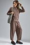 Soft Touch Modal Textured Zipper Collar Double Set - 2