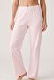 Women's Pink Ribbed Pajama Bottoms