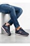 Men's Navy Blue Orthopedic Sole Casual Sneaker Walking Shoes - 2