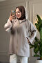 6406 - Comfortable Zippered Pocket Hooded Long Cap with Hood Detail - 4