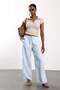 Blue Wide Leg Linen Trousers 17795 - 2
