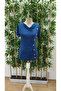 بلوزة نسائية من الفسكوز بأكمام قصيرة ورقبة دائرية وأزرار جانبية - 4