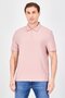 Men Regular Fit Textured Short Sleeve Polo Shirt, Light Pink