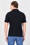 Men Regular Fit Textured Short Sleeve Polo Shirt, Black - 4