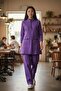 Housemaid Uniform/Nurse Uniform/Medical Scrub Set with Black Piping - Two Patch Pockets on Top, Comfortable & Durable (Purple, XL) - 4