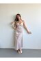 Saten Dantelli Elbise - 7