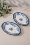 Porcelain Velour Navy Fulya Kayık Plate Set 26cm 2 Pieces
