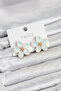 White Color Crystal Stone Flower Model Women's Earrings - 2