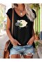 Women's Mix Printed V-Neck Sleeveless Regular Fit Comfortable T-Shirt