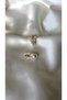 Women's Gold Detailed Stoned and Pearled Glittering Flower Earrings - 2
