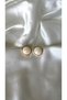 Women's Gold Detailed Round Cream Color Earrings - 4