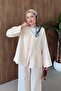 Güneş Linen Button Detail Suit Beige - 2