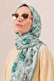 Floral Patterned Cotton Hijab Scarf - 2